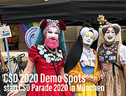 CSD 2020 Demo Spots statt CSD Parade 2020 in München {Foto: Martin Schmitz)